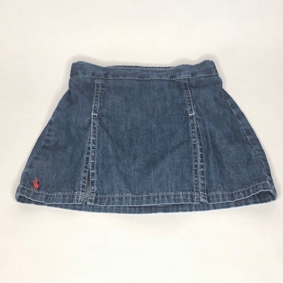 Ralph Lauren Denim Slitted Baby Skort - Picture 1 of 5